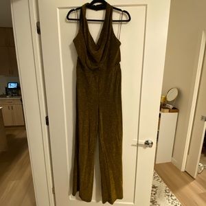 Sparkly fabric halter jumpsuit